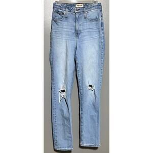 Madewell Curvy Perfect Vintage Straight Jean‎ distressed Size 27 Blue